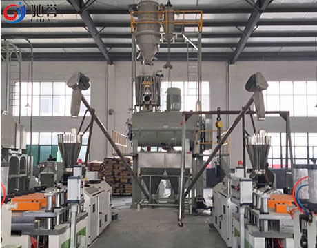 Pulvermischer-Mischmaschine mit Dosiersystem und Rohstoff-Ladetrichter